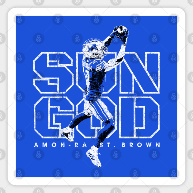 AmonRa St. Brown Football Sticker TeePublic